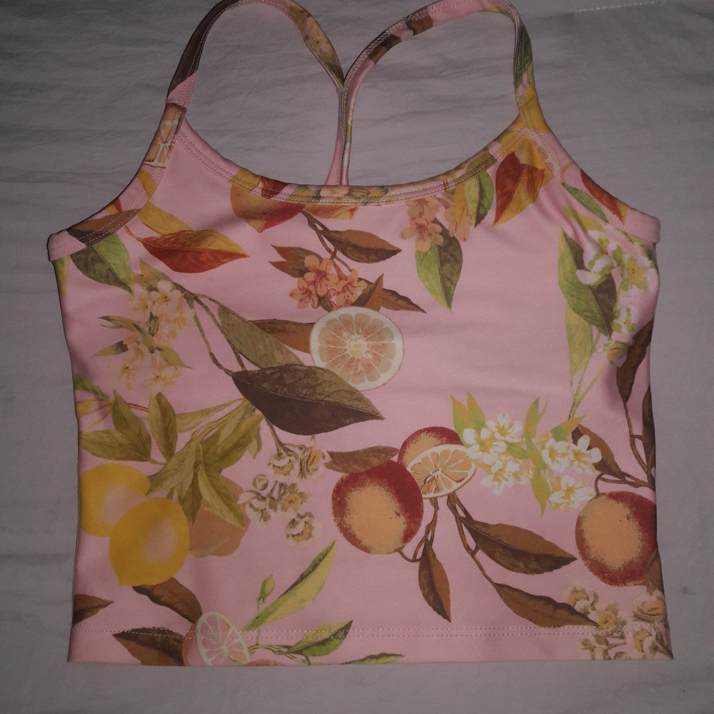 Beyond Yoga Pink and Orange Sleeveless Crop Camisole